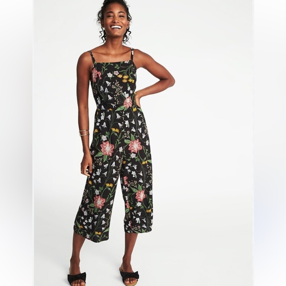 Old Navy Rayon Floral Jumpsuit